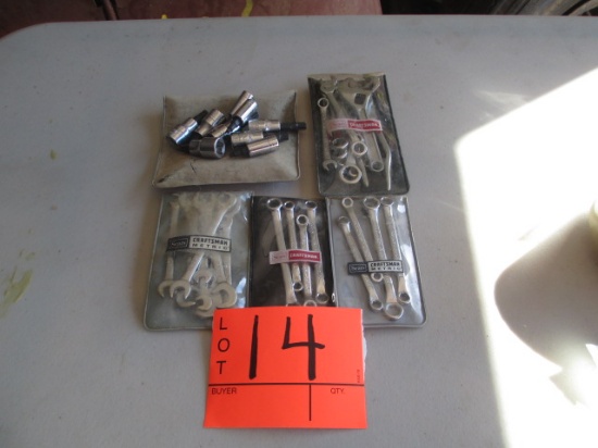 LOT-4 SET OF SMALL METRIC AND STD WRENCHES-OPEN AND BOX END