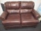 65 IN BROWN LEATHER LOVESEAT/SOFA