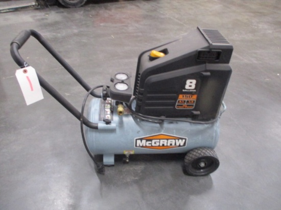 PORTABLE AIR COMPRESSOR-MCGRAW 8 GAL. 150 PSI-RUNS