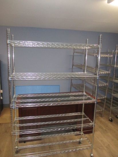ROLLING-CHROME METRO STYLE SHELLVING 18 X 48 X 78 IN. WITH CASTERS