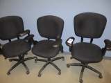 LOT- (3) SUSPENSION SECRETARIAL CHAIRS WITH ADJUSTABLE ARM RESTS