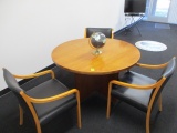 4 FT ROUND TABLE WITH 3 MATCHING CHAIRS