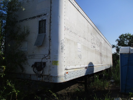 40 FT STORAGE TRAILER-NO TITLE-BILL OF SALE ONLY-STORAGE ONLY-TIRES HOLDING AIR. APPEARS DRY INSIDE