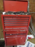 RED  TOOL BOX WITH ASST TOOLS