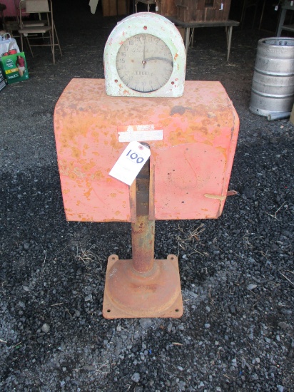 GAS BOY FARM STYLE PLATFORM.CURB CLOCKFACE PUMP. UNUSUAL SIZE. GOOD RESTORATION CANDIDATE
