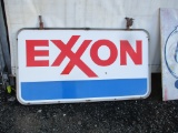 EXXON DOUBLE SIDED SIGN WITH HANGER BRACKET/FRAME 84 IN X 46 IN