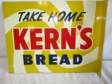 KERNS BREAD FLANGE SIGN 18 X 24 TIN DOUBLE SIDED PAINTED SIGN