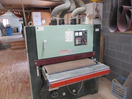 SECO 37 IN. BELT SANDER  NOD. 342-372 230V 3 PH. WITH ASST SPARE SANDING BELTS