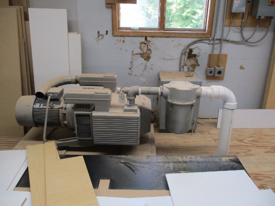 VACUMM PUMP SYSTEM-SYSTEM PRESENTLY IN SERVICE  TO CNC ROUTER (LOT 31 ONSRUD AXIS ROUTER)