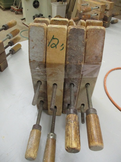 LOT-(4) 12 IN. WOOD CLAMPS