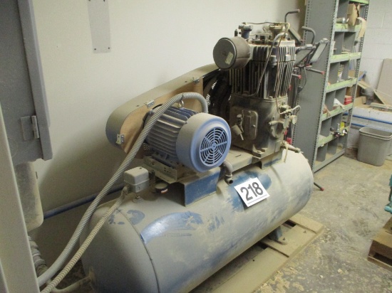 LG BLUE AIR COMPRESSOR. HORIZONTAL TANK 480V NO ID TAG-PROFESSIONAL ELECTRICAL DISCONNECT REQUIRED