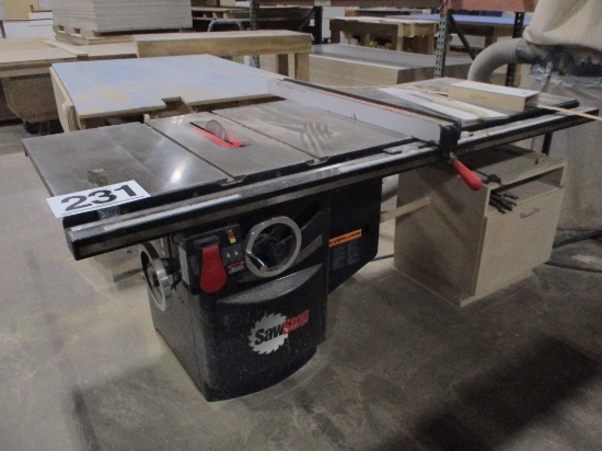 TABLE SAW 5 HP 'SAW STOP' 10 IN. INDUSTRIAL WITH DUST COLLECTOR 230 3 PH