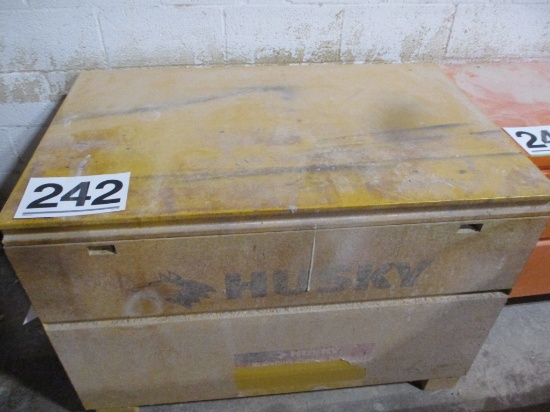 KNACK JOB BOX W/CONTENTS-50W X 30  DEEP X 30 IN TALL WITH PAINT SUPPLIES/STAINS-BUYER TAKES ALL