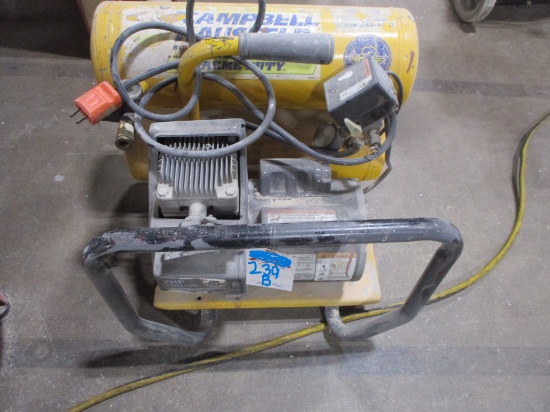 PORTABLE COMPRESSOR-CAMPBELL HAUSFELD 2 HP 4 GAL. POWERS UP