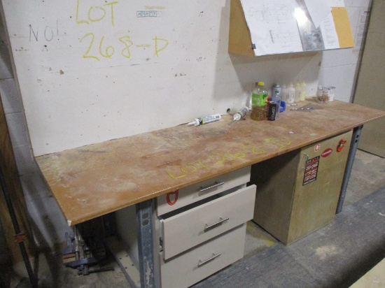 8 FT WORK BENCH  WITH STORAGE DRAWERS