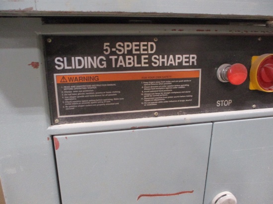 DELTA 5 SPEED SLIDING TABLE SHAPER-IN STORAGE AREA