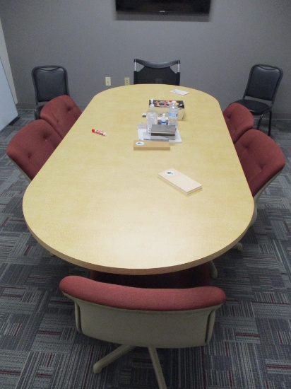 CONFERENCE ROOM SUITE FURNITURE 96 X 42 IN TABLE (5) MATCHING CHAIRS (1) SIDE CHAIR /DRY ERASE BOARD