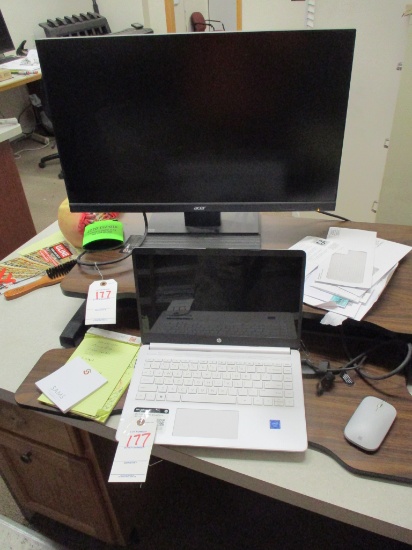 LAPTOP-HP MOD 14-DQ00 W/ACER MONITOR