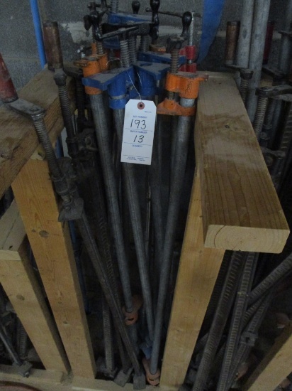 LOT-(13) ASST WOOD  PIPE CLAMPS 40-48 IN SIZES