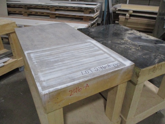 (2) ROLLING WOODEN WORK STATIONS