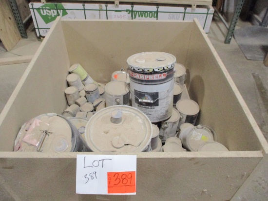 LOT-ASST STAINS/PAINT/SOLVENTS-5 GAL/18AL SIZES