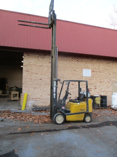 YALE GLCO50  FORKLIFT-PROPANE-CUSHION TIRES-RECENT SERVICE-MUST REMAIN ON SITE THRU LOADOUT.