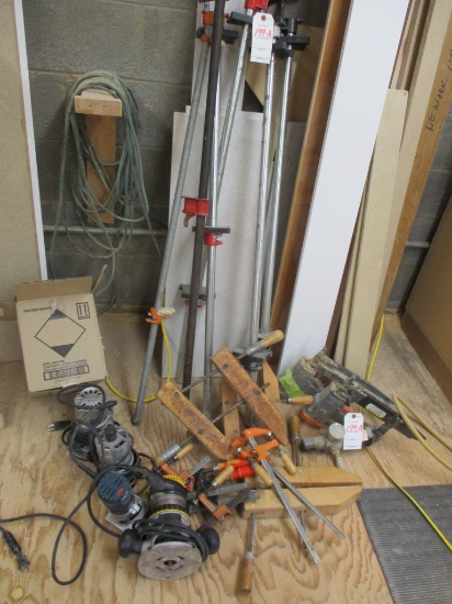 LOT-ASST CLAMPS/AIR NAILERS/REGULATORS/ROUTERS-NOT TESTED