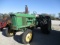 1497 4020 JOHN DEERE OPEN TRACTOR 23.1-30 5194HRS SALVAGE ROW, CLUTCH OUT, TRACTOR RUNS S/N:SNT213R1