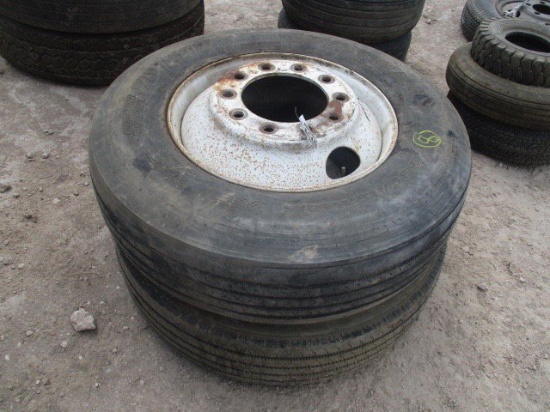 4149 - 2 TRUCK TIRES AND WHEEL