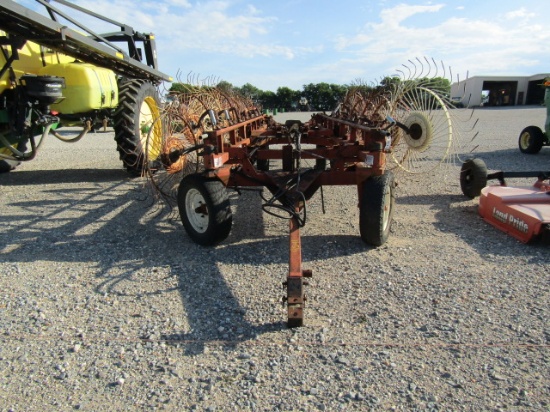 9541 H & S 16 WHEEL BI-FOLD HAY RAKE S/N:59207