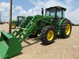 4820 6135E JOHN DEERE '23 C/A MFD 24SPEED POWER REV W/H310 JOHN DEERE LOADER W/3RD FUNCTION 460/85R3