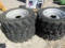 2478 27X10.5-15 4 HARD RUBBER SKID STEER TIRES & RIMS 6 HOLE