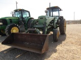 3263 4050 JOHN DEERE 2WD C/A W/KOYKER LOADER W/HAYFORKS & BUCKET 9386 HOURS