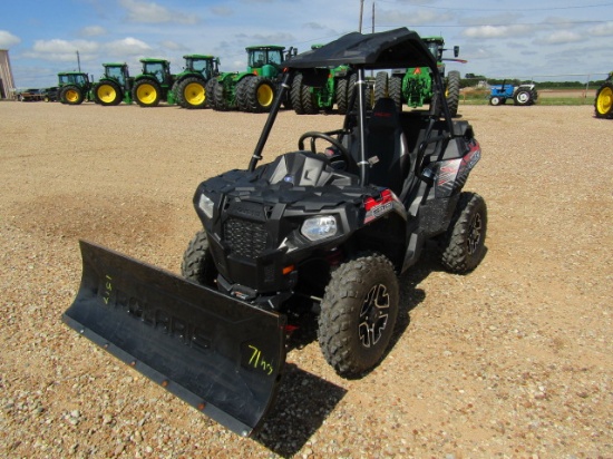 1517 570 POLARIS SPORTSMAN ACE 4WD UTV W/SNOW BLADE 71HRS 2014 MODEL 71 S/N:4XADE572F7972613