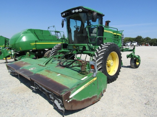 1811 R450 JOHN DEERE SELF PROPELLED SWATHER C/A W/995 JOHN DEERE DISC MOWER HEAD 480/80R38 4264-2842