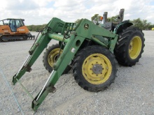 9586 5300 JOHN DEERE 2 POST MFD W/540 JD LOADER NO BUCKET SALVAGE IN HALF1219HRS S/N:LV5300E431710