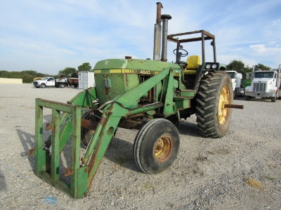 1863 4640 John Deere 4 Post Ps 2WD W/Loader & Hay Fork 11.00x16 20.8r42 9639hrs 1979 Model 9639 S/N: