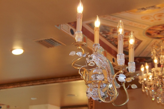 (2) PAIR -4 CRYSTAL  TWO LIGHT SCONCES