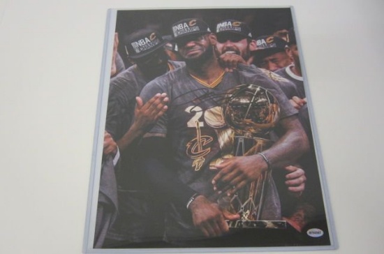 LeBron James Cleveland Cavaliers signed championship 11x14 photo COA