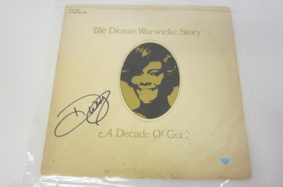 Dionne Warwick "A decade of Gold" signed autographed record album cover PSAS COA