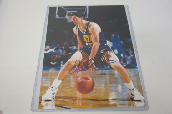 John Stockton Utah Jazz signed autographed 11x14 photo PSAS COA