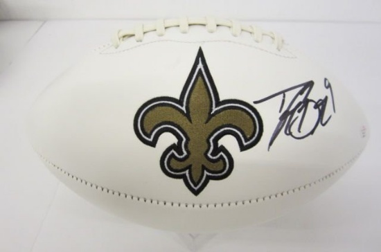 Drew Brees New Orleans Saints signed autographed logo football PAAS COA