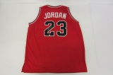 Michael Jordan Chicago Bulls signed autographed red basketball jersey COA