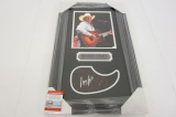 George Strait signed autographed framed matted guitar Pick Guard PSAS COA