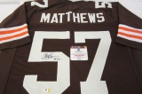Clay Matthews Cleveland Browns signed brown football jersey GA COA