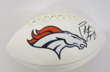 Peyton Manning Denver Broncos signed logo football PSAS COA