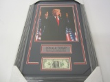 Donald Trump POTUS signed professionally framed matted $1 bill GA COA