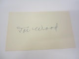 Smokey Joe Wood signed autographed 3x5 Index card cut JSA COA