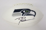 Russell Wilson Seattle Seahawks signed autographed logo football PAAS COA