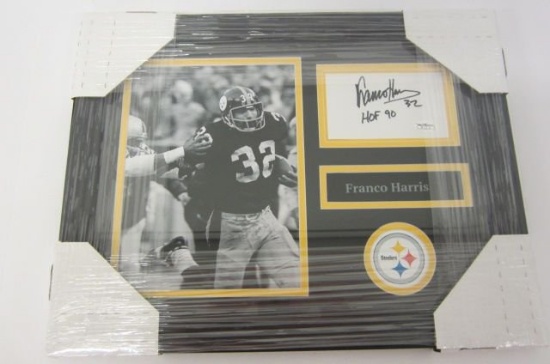 Franco Harris Pittsburgh Steelers signed framed Cut Signature with 8x10 photo JSA Stamp Coa